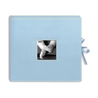 Pioneer Sewn Leatherette 3-Ring Binder 12X12-Bright Blue