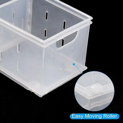 HOOJO Refrigerator Organizer Bins - 4pcs Clear Plastic Bins for Fridge,  Kitchen Cabinet, Pantry Organization, ideal BPA Free Freezer Organizers for  Storing Breast milk Storage Bags, 14.5 Long-Narrow