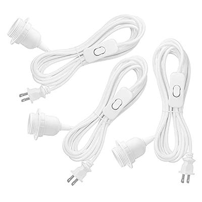 kwmobile Plug-in Light Cord - 15ft Long Fabric Pendant Lamp Cable with  Plug, E26 Socket - for Hanging DIY Ceiling Lighting - Set of 3, White -  Yahoo Shopping