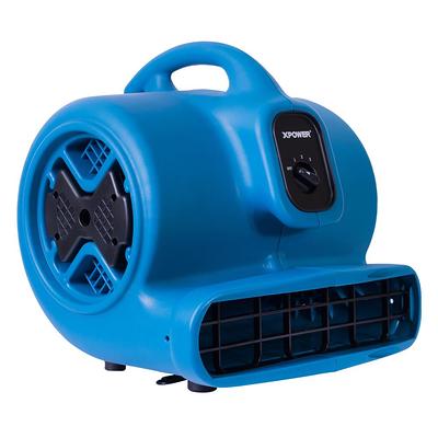 Dryser Air Mover Carpet Dryer 3 Speed 1/3 HP Industrial Floor Fan with 2  GFCI Outlets - Gray Stackable Carpet Drying Fan Blower 