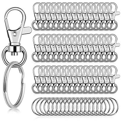 TEHAUX 40pcs Key Rings Hooks Keychain Key Chains Key Chain Kit Keyring Hook  Key Chain Making Kit Key Chain Clips Swivel Clasp Keyrings for Crafting