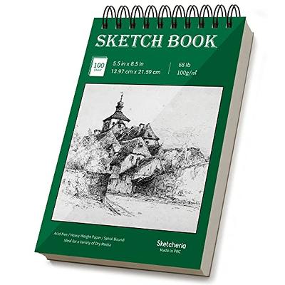 5.5 x 8.5 Sketchbook - Mini Sketch Book - 100 Sheets (68 lb/100gsm) Sketch  Pad, Acid-Free Drawing Paper Top Spiral Sketchpad for Dry Media. :  : Home & Kitchen