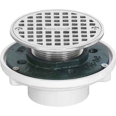 Oatey 72037, 3 or 4 PVC General Purpose Drain with 5 Brass Grate, Round Ring