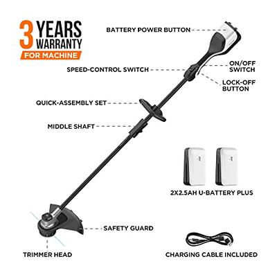 Litheli 2x20V 14 Brushless Cordless String Trimmer, Battery Powered Weed  Eater, U20 Series Grass Trimmer with 2.5Ah Battery, Dual Line Bump Feed for  Lawn Trimming, Lawn Care - Yahoo Shopping