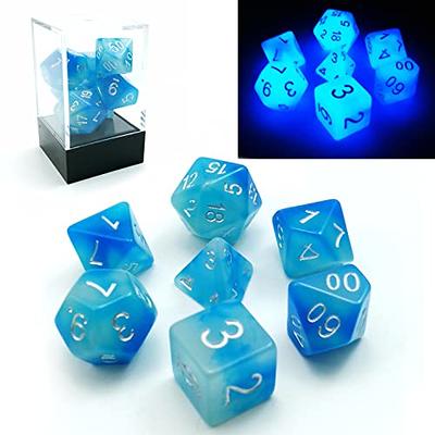 7pcs/set Translucent Polyhedral Dice Set for Dungeons Dragons Pathfinder D&D RPG (D4 D6 D8 D10 D12 D20 D%), Purple