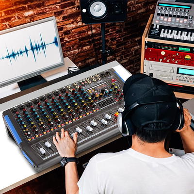 4 Channels Mixing Console Individual +48v Effects Bluetooth Usb