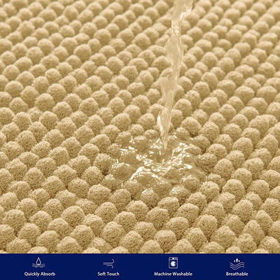 Subrtex Chenille Soft Rugs Super Water Absorbing Shower Mats - 20x32 - Navy