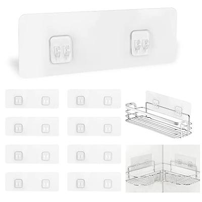 FGSAEOR 9-Pack Shower Caddy Adhesive Replacement, Transparent Adhesive  Hooks Stickers, Strong Hook Strip for Shower Caddy Basket Shelf, Soap  Holder