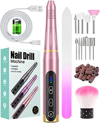  YOKE FELLOW 35000RPM Portable Electric Nail Drill, Compact  Efile Handpiece Professional Manicure Pedicure Nail File Drill Kit with 6pc  Nail Drill Bits, Silver : Beauty & Personal Care
