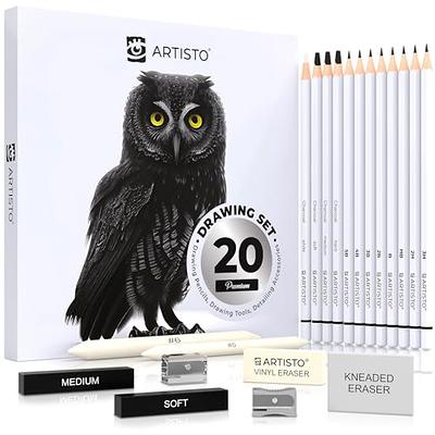 Heshengping, 41pcs Sketching Pencil Set Drawing Sketch Kit Graphite Pencils  Charcoal Pencils Watercolor Pencils Blending Stumps 50page sketchbook