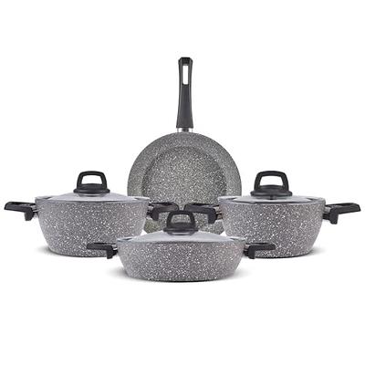 MICHELANGELO Stone Cookware Set 10 Piece, Ultra Nonstick Pots and Pans Set  with Stone-Derived Coating for Kitchen, Granite - 10 Piece - Yahoo Shopping