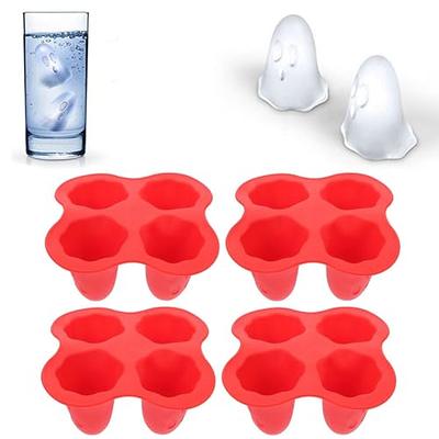 Webake Skull Ice Cube Mold, 10 Cavity Silicone Ice Mold with Lid