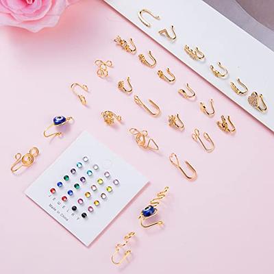 9PCS Fake Nose Ring Hoop for Women Men CZ Flower Cartilage Earrings Clip On  Nose Ring Nose Cuff Non Piercing