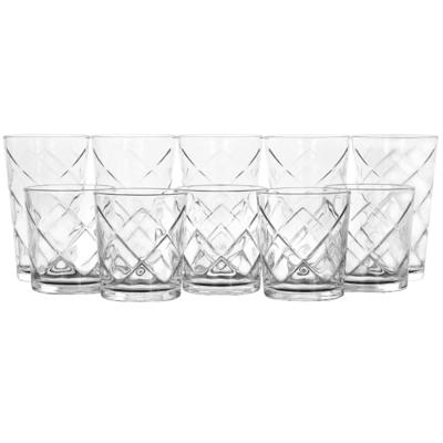 Great Foundations Tumbler and Double Old-Fashioned Glass Set in Square  Pattern (16-Pack)