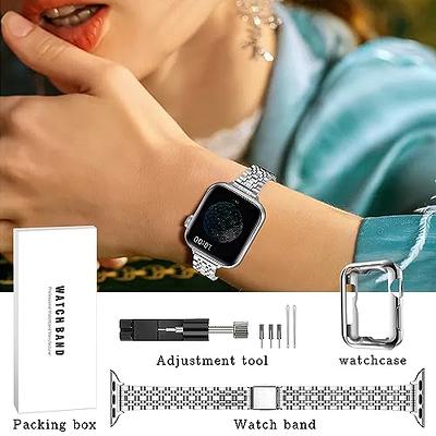 QUNDAXI Slim Watch Band Compatible with Apple Watch 41mm 45mm 42mm