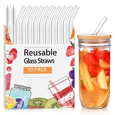  Vinaco Stainless Steel Smoothie Straws, 0.4'' Extra Wide  Reusable Metal Drinking Straws for Milkshake, Smoothie, Beverage, Set of 4  with 1 Cleaning Brush : Everything Else