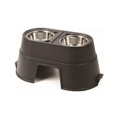 FRISCO Marble Print Stainless Steel Double Elevated Dog Bowl, Gold