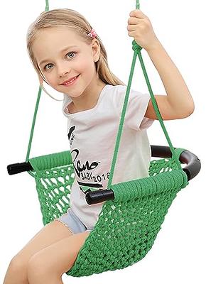 Kids Net Hanging Swing Chair Outdoor Garden Hammock W/ Adjustable Hanging  Ropes