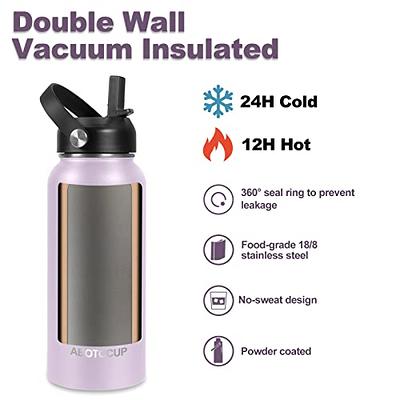 Fanhaw Insulated Water Bottle with Straw - 20 Oz Stainless Steel  Double-Wall Vacuum Leak & Sweat Proof Dishwasher Safe Standard Mouth Sports  Water