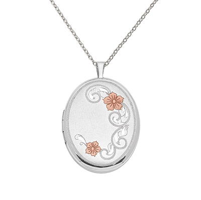 Sterling Silver Polished Oval Locket Necklace