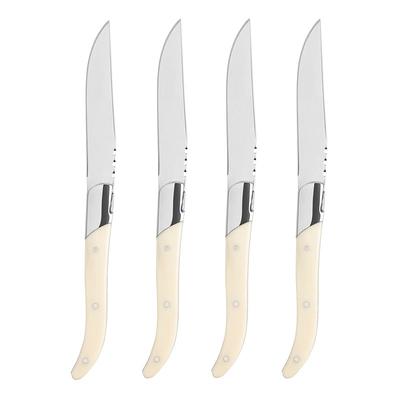 French Home Laguiole Connoisseur Black Wood Handle BBQ Steak Knives - 4 Piece