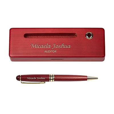 Rosewood Luxury Ballpoint Pen Gift Set of 2 for Men and Women, with Box and  2 Black Ink Refills