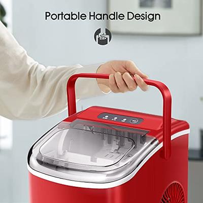 AGLUCKY Ice Makers Countertop,Portable Ice Maker Machine with  Handle,Self-Cleaning Ice Maker, 26Lbs/24H, 9 Ice Cubes Ready in 8 Mins, for  Home/Office/Kitchen(Red) - Yahoo Shopping