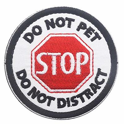 K9 DO NOT PET dog collar Woven patch, 8 x 1.5 full hook backing