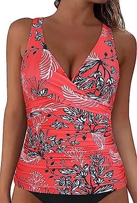 Cindy's aunt Underwire Tankini Tops for Women Criss Cross Back