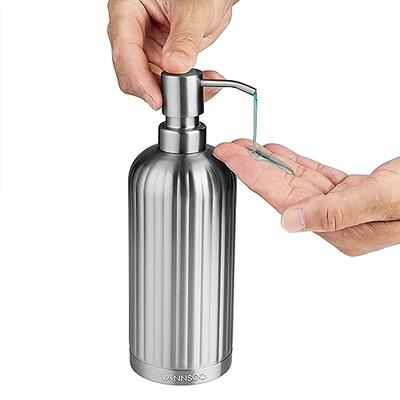 Gaussra Kitchen Soap Dispenser Set with Silicone Tray - Brushed Nickel,  Stainless Steel Glass Soap Dispenser Bathroom, Modern Farmhouse Decor,  Refillable Hand Dish Soap Dispenser for Kitchen Sink - Yahoo Shopping