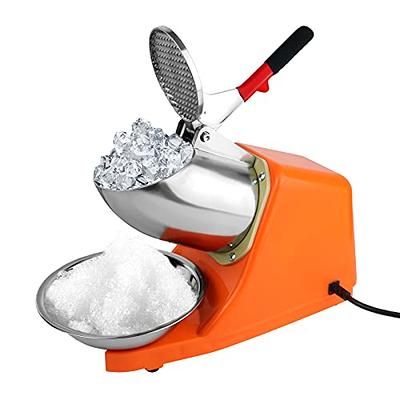 Electric Ice Crushers Machine Shaved Ice Machine Ice Snow Cone Maker Professional Double Blades Stainless Steel Ice Shaver Machine for Home