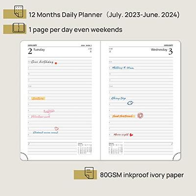 POPRUN 2023-2024 Daily Planner One Page A Day - Academic Year Calendar  (July 2023 - June 2024) Hourly Appointment Book with Pocket, Note & Contact  Pages, Hardcover, 5.5 x 8.5 - Light Yellow - Yahoo Shopping