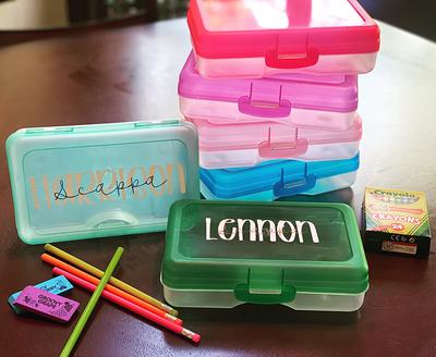 Personalized Pencil Box . School Supplies. Plastic Box. Crayon Kids Supply  Back To School Ideas - Yahoo Shopping