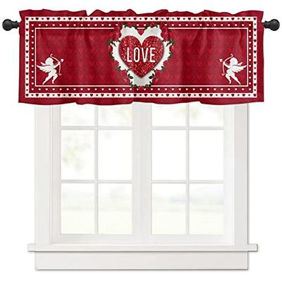  Valentine's Day Gnomes Tie Up Curtain for Window, Love