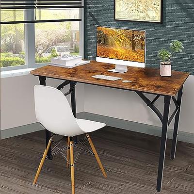  Rustic Style Solid Wood Computer Desk 55-inch Large Office Desk  Home Simple Modern Long Desk Study Writing Desk Dining Table for Home Office  : Home & Kitchen