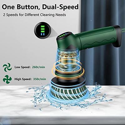 Electric Spin Scrubber, 10 in 1 Airpher Cordless Cleaning Brush IPX8 with 9  Replaceable Brush Heads and 4 Tier Removable Handle, Power Shower Scrubber