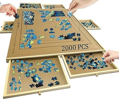 2000 Piece Wooden Jigsaw Puzzle Board with 6 Drawers, 41 X 30