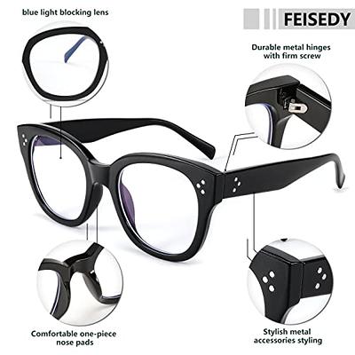 FEISEDY Oversized Blue Light Blocking Glasses Retro Cateye