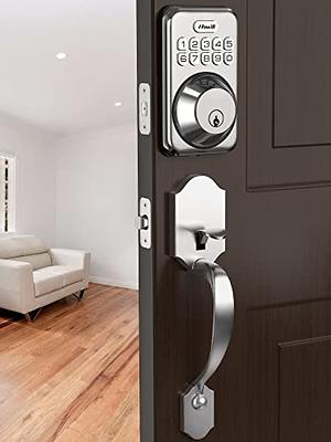 Keyless Entry Door Lock with Handles, Zomnua Fingerprint Door Lock