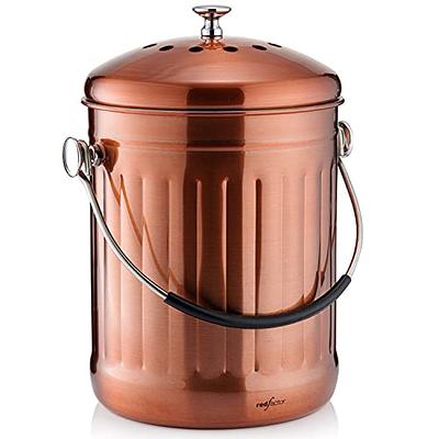 Kitchen Compost Bin, Stainless Steel, 1.3-Gallon