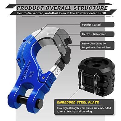 MZS Winch Cable Hook Rubber Stopper Rope Line Saver with Allen Wrench  Compatible ATV UTV Trucks ORV Trailers Sport-Utility Off-Road Vehicles Blue