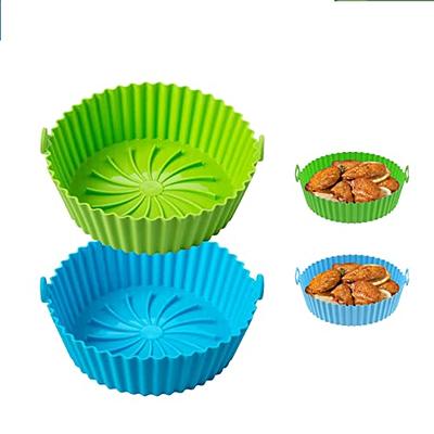 9 Inch Round Reusable Silicone Fryer Liners Non-Stick for Ninja