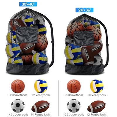 Outdoor Bags Small Basketball Bag Mesh Foldable Drawstring Ball