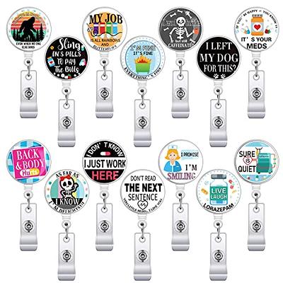 1pc Retractable Badge Reel with Clip for Nurse Nursing Name Tag Card, Cute Funny Retractable Badge Reel for Nursing Student Doctor RN LPN Medical