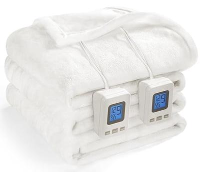 Premium Comfort Single Electric Blanket - Control with 3 Heat Settings,  Polyester, White : : Health & Personal Care