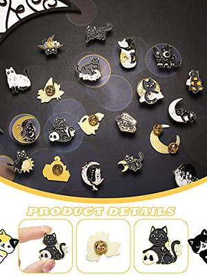 Kawaii Black Metal Set of 4 Enamel Pins