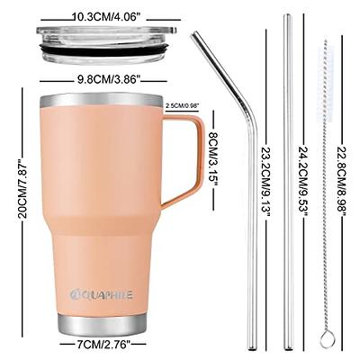 Stainless Steel Coffee Mug Cup with Lid and Handle, Double Wall Vacuum  Insulated Coffee Tumbler, Reusable and Durable Travel Coffee Cup Thermal Cup