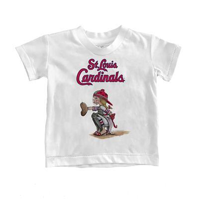 St. Louis Cardinals Tiny Turnip Women's Baseball Bow 3/4-Sleeve Raglan T- Shirt - White/Red