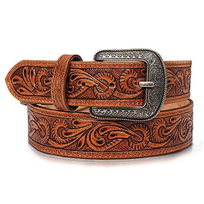 RAW HYD Leather Western Belts for Men - Cowboy Belts for Men - Mens ...