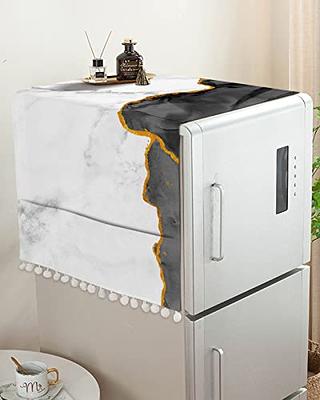 Microwave Oven Dust-Proof Cover Black Grey White Marble Golden Lines Marble  Abstract Art Modern Refrigerator Protector Dust Cover Fridge Washer and  Dryer Top Cover with Storage Pockets 12x35in - Yahoo Shopping